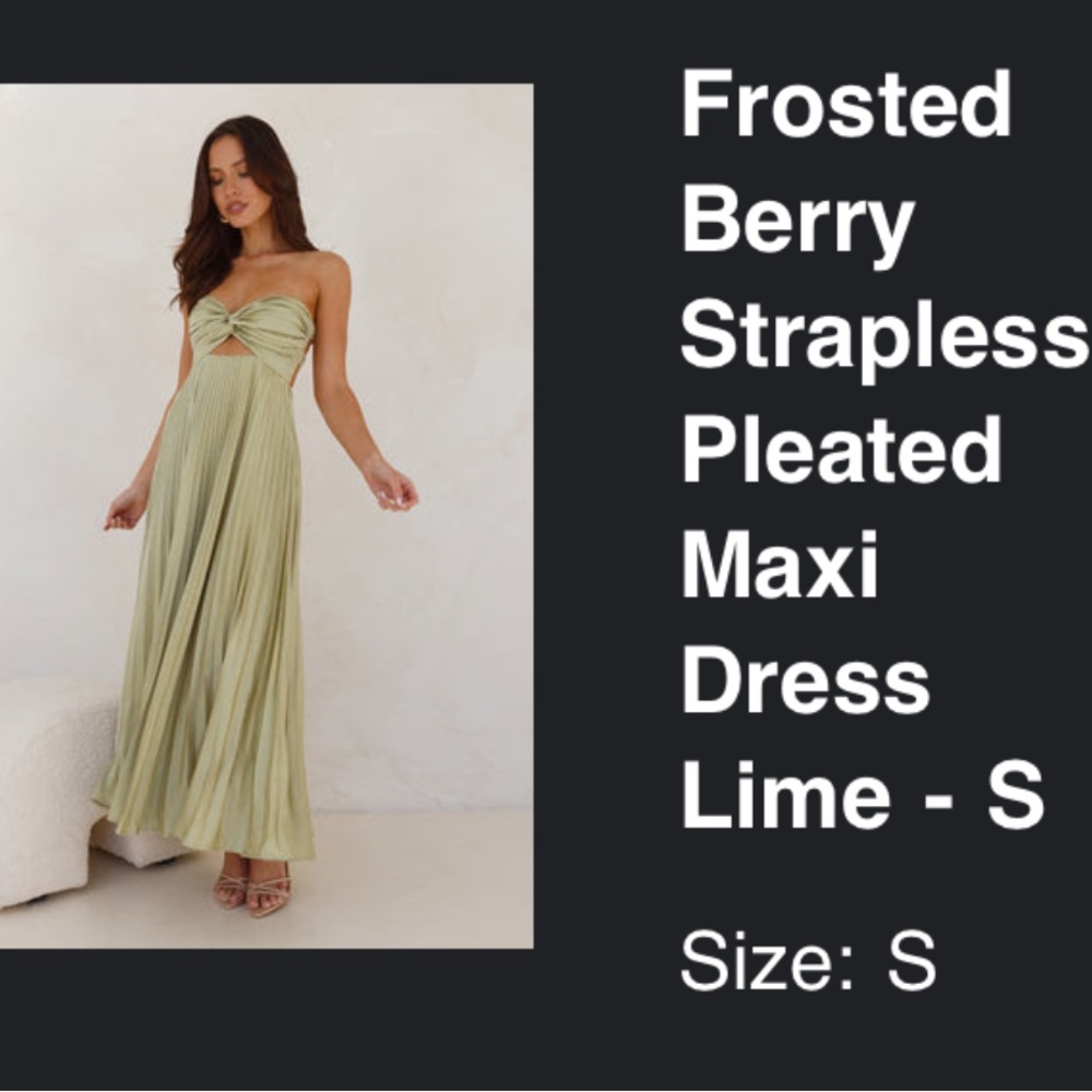 Hello Molly Lime Strapless Maxi Dress